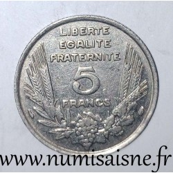 FRANKREICH - KM 887 - 5 FRANCS 1933 TYP L. BAZOR - ABART 'L' NAHE