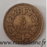 FRANCE - KM 888 - 5 FRANCS 1940 - TYPE LAVRILLIER BRONZE ALU