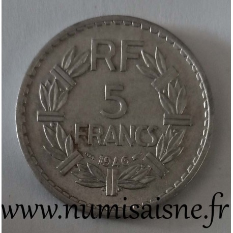 FRANCE - KM 888 - 5 FRANCS 1946 - TYPE LAVRILLIER ALU