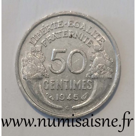 FRANCE - KM 914 - 50 CENTIMES 1945 C - Castelsarrasin - TYPE MORLON ALU