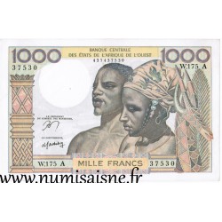 ÉTATS DE L'AFRIQUE DE L'OUEST - CÔTE D'IVOIRE - PICK 103 A m  - 1.000 FRANCS (1978)
