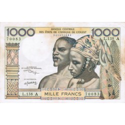 ÉTATS DE L'AFRIQUE DE L'OUEST - CÔTE D'IVOIRE - PICK 103 A k  - 1.000 FRANCS