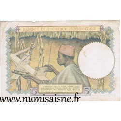 AFRIQUE OCCIDENTALE FRANCAISE - PICK 21 - 5 FRANCS - 12/08/1937