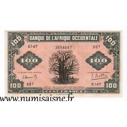 FRENCH WEST AFRICA - PICK 31 a - 100 FRANCS - 14/12/1942