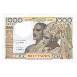 WEST AFRICAN STATES - IE HOW - PICK 103 A L  - 1.000 FRANCS (1977)