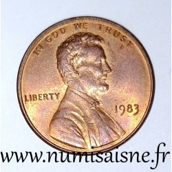 ÉTATS UNIS - KM 201a - 1 CENT 1983 - Philadelphie - LINCOLN MEMORIAL PENNY