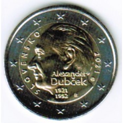 SLOVAKIA - 2 EURO 2021 - 100 YEARS OF THE BIRTH OF ALEXANDRE DUBCEK