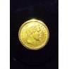 YELLOW GOLD BROOCH - 18 CARATS - COIN HOLDER WITH 10 FRANCS GOLD NAPOLEON III HEAD LAUREE