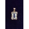 YELLOW GOLD PENDANT - 18 CARATS - AQUAMARINE OF 11 X 8 MM