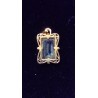 YELLOW GOLD PENDANT - 18 CARATS - AQUAMARINE OF 11 X 8 MM