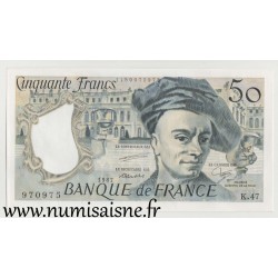 FRANCE - PICK 152 - 50 FRANCS QUENTIN DE LA TOUR - 1987 - K.47