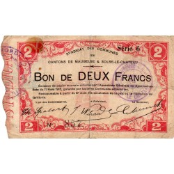 59 - MAUBEUGE - SOLRE-LE-CHATEAU - BON DE 2 FRANCS - 11/03/1915