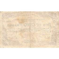 County 59 - MAUBEUGE - SOLRE-LE-CHATEAU - BON DE 5 FRANCS - 18/03/1916