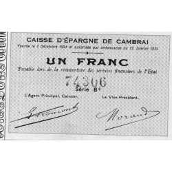 59 - CAMBRAI - BON DE 1 FRANC - NON DATÉ