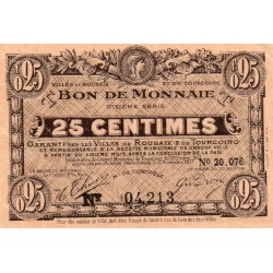 59 - ROUBAIX - 25 CENTIMES - NON DATÉ