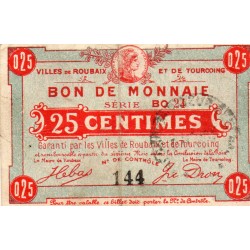 59 - ROUBAIX - 25 CENTIMES - NON DATÉ