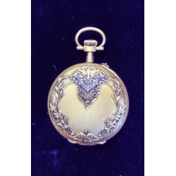 18 CARAT GOLD POCKET WATCH - 5 BRILLIANT 'PINK' SIZE