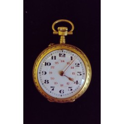 18 CARAT GOLD POCKET WATCH - 5 BRILLIANT 'PINK' SIZE