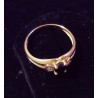 YELLOW GOLD RING - 9 CARATS - SAPPHIRE 5 X 3.5 mm - SIZE 53