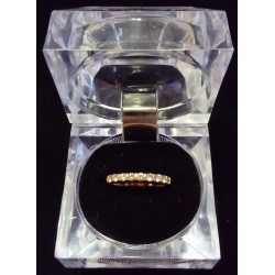 RING IN YELLOW GOLD - 18 CARATS - 9 BRILLIANT OF 0.05 CARAT - SIZE 52