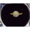 YELLOW GOLD RING - 18 CARATS - WHITE ZIRCONIUM OXIDES - SIZE 53