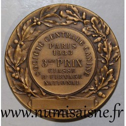 MÉDAILLE - 75 - PARIS - SOCIÉTÉ CENTRALE CANINE - 1933 - 3e prix
