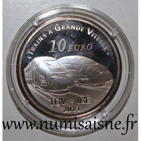 FRANCE - KM 1814 - 10 EURO 2011 - TGV - High speed train - METZ TRAIN STATION - SECOND HAND