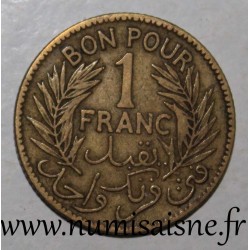 TUNISIA - KM 247 - 1 FRANC 1926 - AH 1364