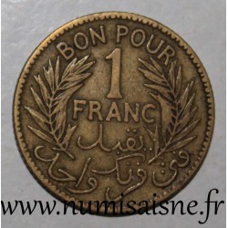 TUNISIE - KM 247 - 1 FRANC 1926 - AH 1364