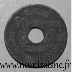 TUNISIE - KM 267 - 10 CENTIMES 1942 - AH 1361 - Ahmad Pasha - Protectorat français
