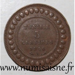 TUNESIEN - KM 235 - 5 CENTIMES 1916 A - AH 1334 - Muhammad al-Nasir - Französisches Protektorat
