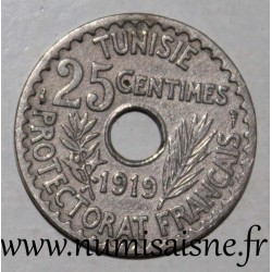 TUNISIE - KM 244 - 25 CENTIMES 1919 - AH 1337 - Muhammad al-Nasir - Protectorat français