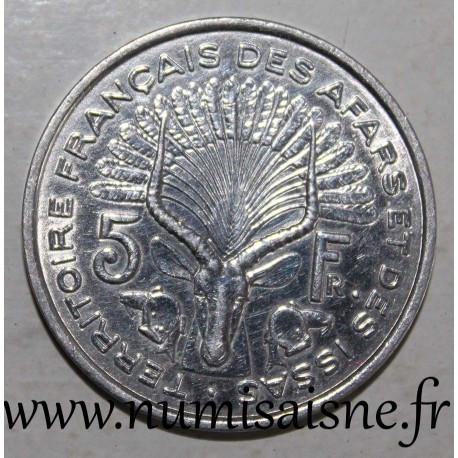 AFARS AND ISSAS - KM 14 - 5 FRANCS 1975 - Antelope