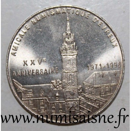 FRANKREICH - 27 - EURE - EVREUX - EURO VON STADT - 1 EURO 1996 - 25 JAHRE DES NUMISMATISCHEN VEREINS