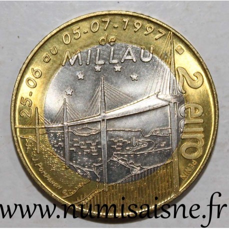 FRANCE - County 12 - MILLAU - EURO OF CITIES - 1 EURO 1997 - Windmill and viaduct