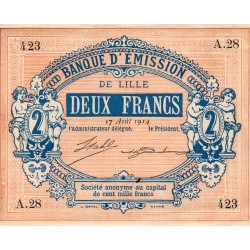 59 - LILLE - BANQUE D'EMISSION - 2 FRANCS - 17/08/1914