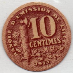 59 - LILLE - BANQUE D'EMISSION - 10 CENTIMES - 1915