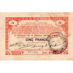 COUNTY 62 - 70 MUNICIPALITIES - 5 FRANCS - 23/04/1915