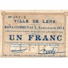 COUNTY 62 - LENS - 1 FRANC - 14/11/1914