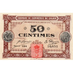 COUNTY 62 - CALAIS - 50 CENTIMES - 14/01/1916