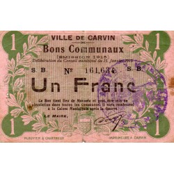 62 - CARVIN - 1 FRANC - 1915