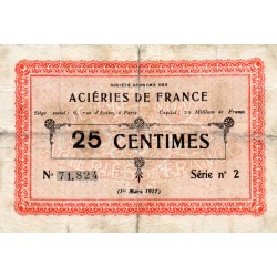 COUNTY 62 - ISBERGUES - 25 CENTIMES - 01/03/1917