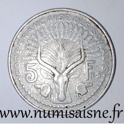 FRENCH COASTS OF THE SOMALIS - KM 10 - 5 FRANCS 1965 - Antelope