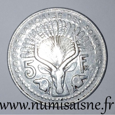 FRENCH COASTS OF THE SOMALIS - KM 6 - 5 FRANCS 1948 - Antelope