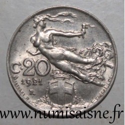 ITALY - KM 44 - 20 CENTESIMI 1921