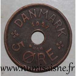 DANEMARK - KM 828 - 5 ORE 1927 - CHRISTIAN X