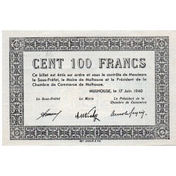 COUNTY 68 - MULHOUSE - 100 FRANCS 1940 - SERIE C