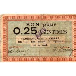 COUNTY 70 - CORRE - VOUCHER FOR 25 CENTS - CANCELS