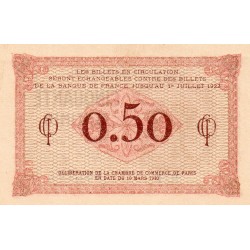 75 - PARIS - 50 CENTIMES - 10/031920 - PARIS CHAMBER OF COMMERCE