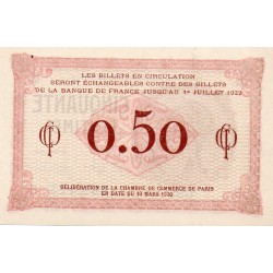 75 - PARIS - 50 CENTIMES - 10/031920 - PARIS CHAMBER OF COMMERCE